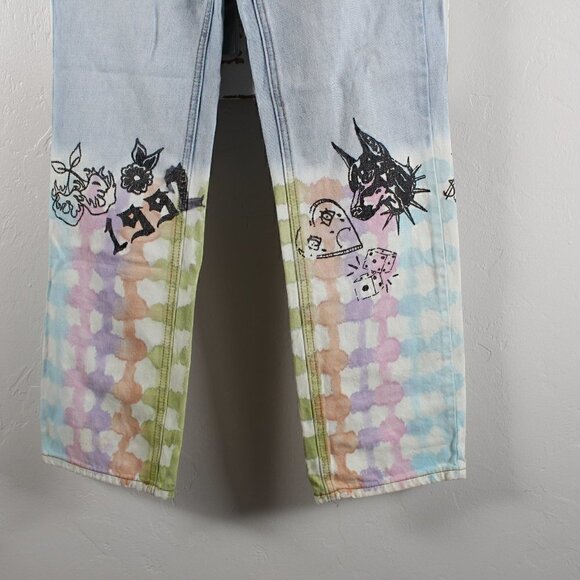 BDG High-Waisted Cowboy Jean Isabel Painted Size 25 - Picture 4 of 9